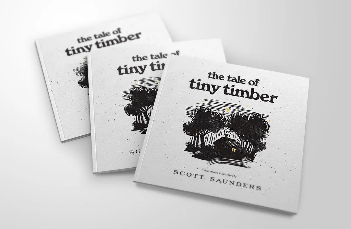 A stack of The Tale of Tiny Timber books